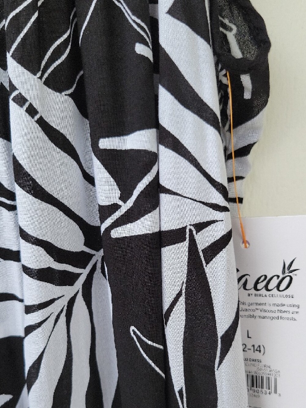 Black & White Leaf-Print Maxi Dress - Sleeveless Cruise Beach - Picture 10 of 10